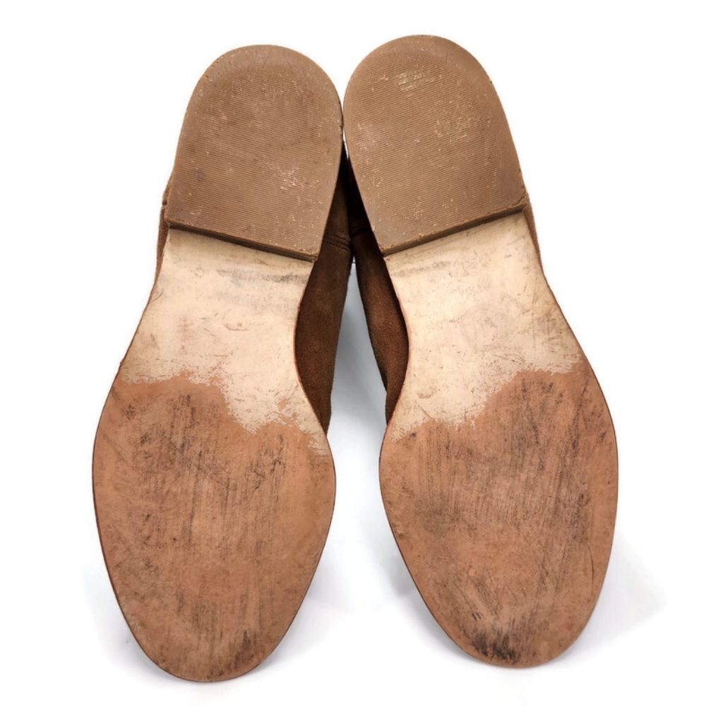 Michael Kors Regina Tan Brown Suede Pull-On Tall Over-The-Knee Flat Riding Boots - Picture 12 of 13